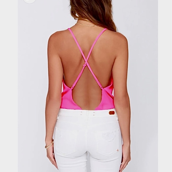 LuLus - SEXY Backless Neon Pink Bodysuit - S - Picture 5 of 14